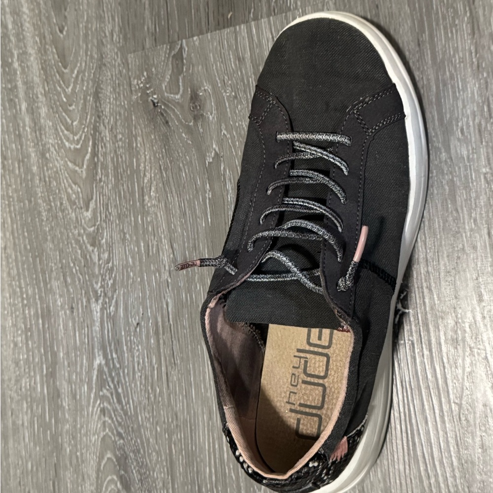 Hey Dude Karina Black and Grey Men's Right Sneaker